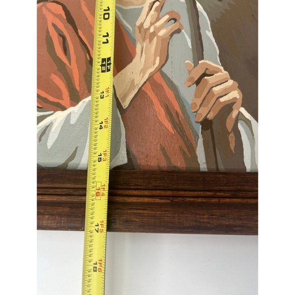 Beautiful Vintage Jesus Framed Picture 13x17 inches Wooden Frame K - Picture 3 of 8